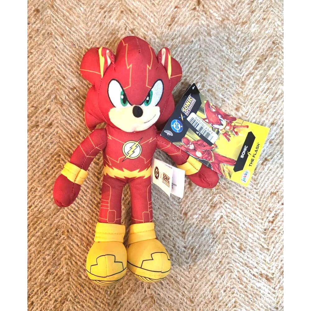 Jakks DC x Sonic the Hedgehog The Flash 9" Plush Toy Brand New With Tags